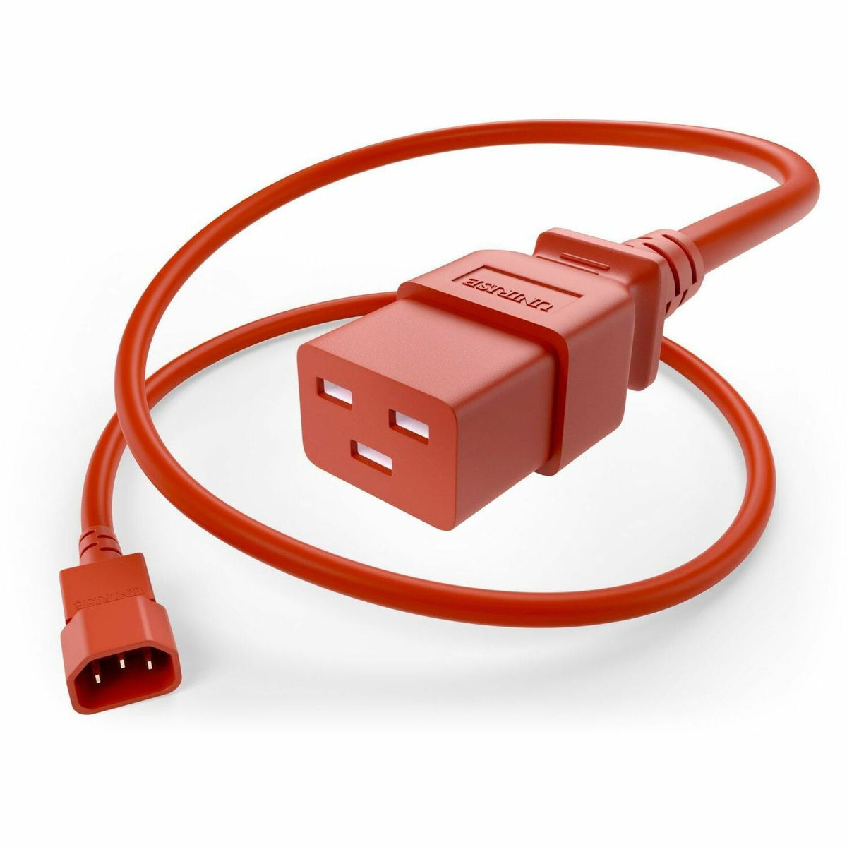 UNC Group C14 to C19 Power Cord, 15amp, 14awg - PWCD-C14C19-15A-07F-RED