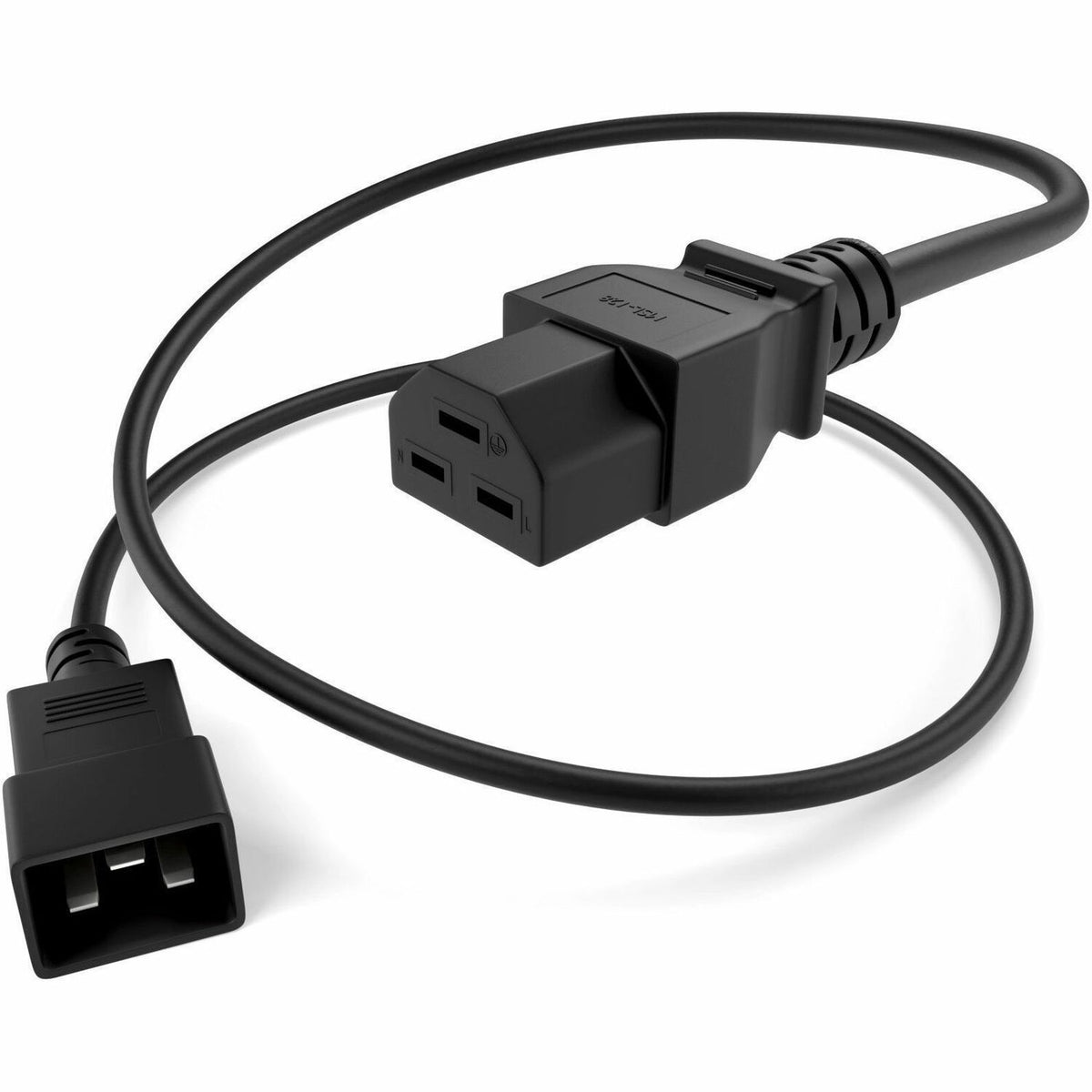 UNC Group C20 to C21 Power Cord, 20amp, 12awg - PWCD-C20C21-20A-06F-BLK
