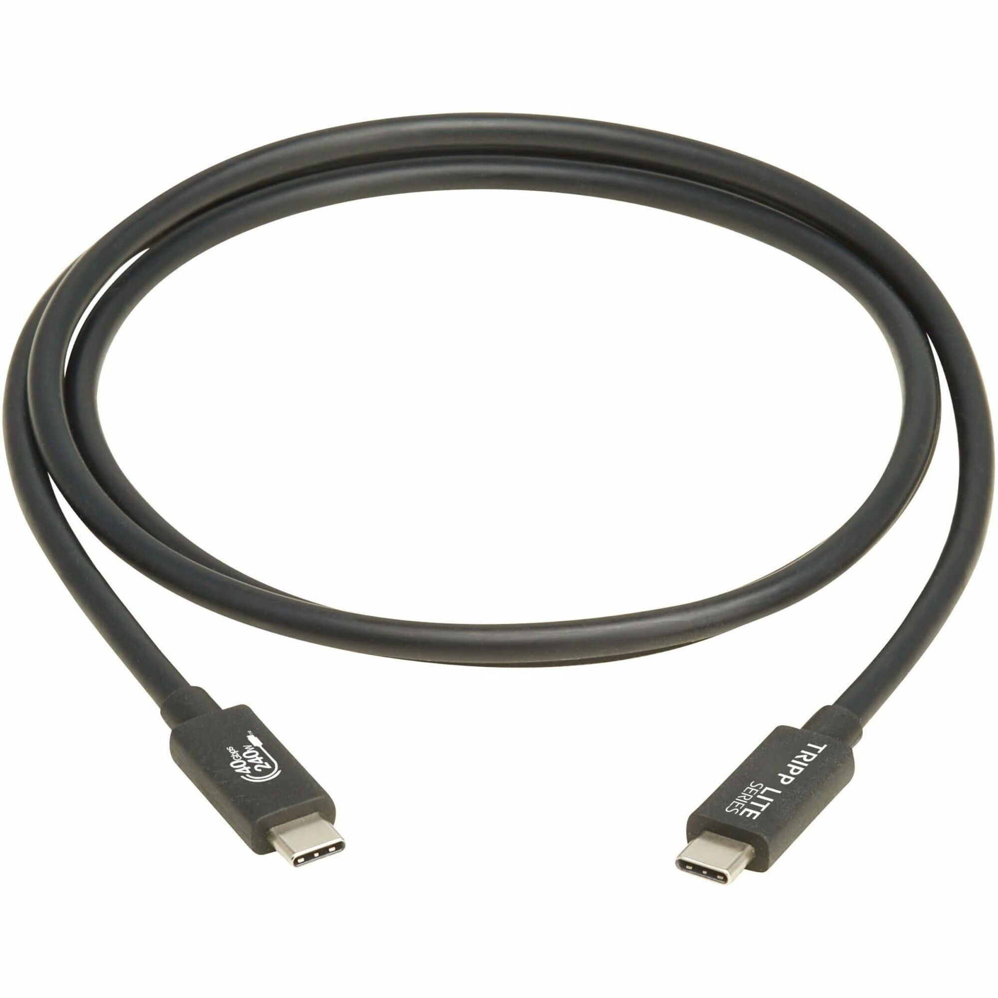 Eaton Tripp Lite Series USB4 40Gbps Cable (M/M) - USB-C, 8K 60 Hz, 240W EPR Charging, Black, 1.2 m (4 ft.) - U521-1P2M-BK