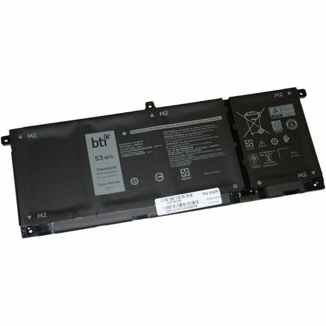 BTI TXD03-BTI 15V 53WHR LI-ION BATTERY 0TXD03, TXD03, 9077G, CN-0TXD03, H5CKD INSPIRON 14 5401, 15 5501, 15 5502, 15 7506 2-IN-1, 5300, 5301, 5400 2-IN-1, 5401, 5402, 5406 2-IN-1, 5408, 5409, 5501, 5502, 5508, 5509, 7300 2-IN-1 SILVER, 7306 2-IN-1 SILVER, 7405 2-IN-1, 7500 2-IN-1 SILVER, 7506 2-IN-1 SILVER, LATITUDE 15 3510, 3410, 3510, VOSTRO 5300, 5301, 5401, 5402, 5501, 5502 - TXD03-BTI