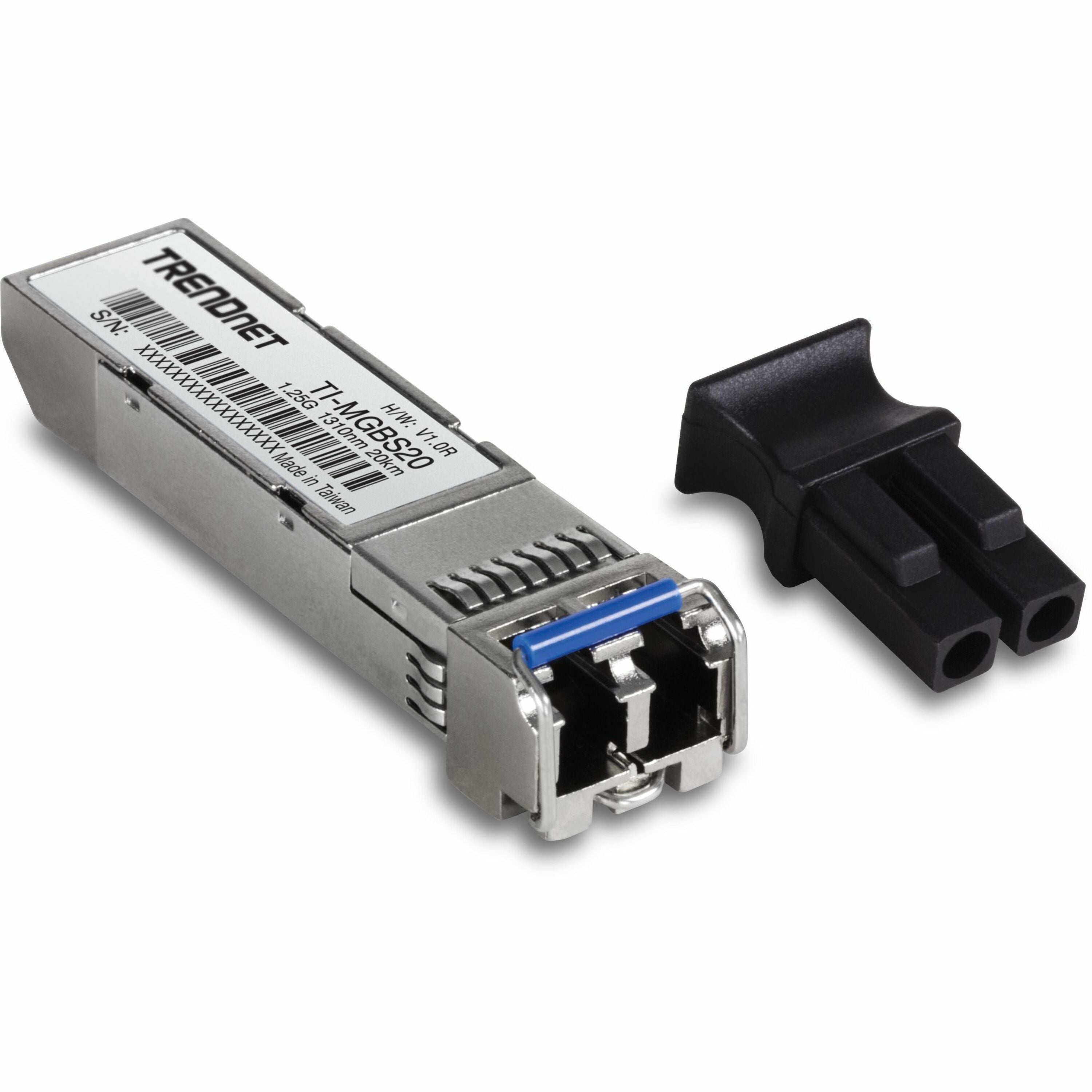 TRENDnet 1000Base-LX Industrial SFP Single- Mode LC Module (20km) - TI-MGBS20