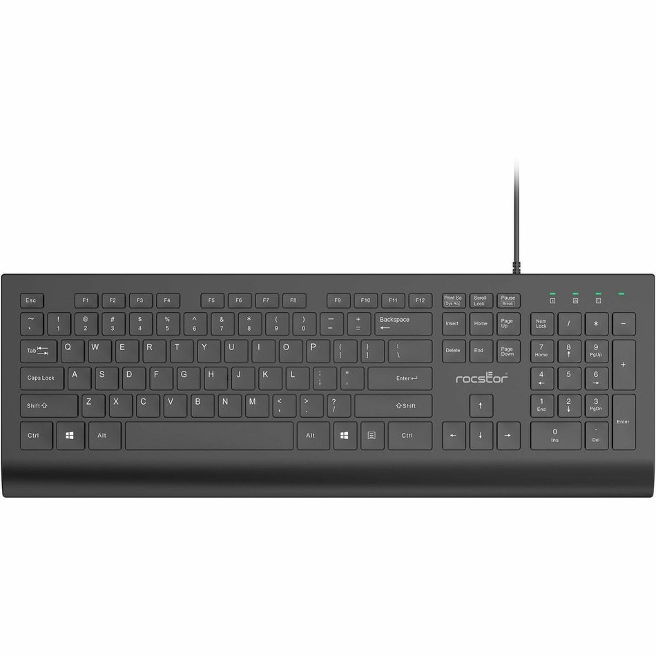Rocstor Premium K10 USB Wired Keyboard - 104 Key Function - Y10P023-B1