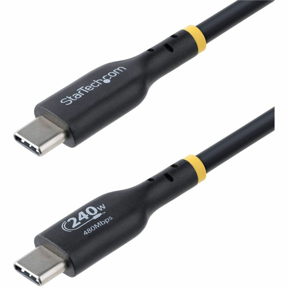 StarTech.com 13ft USB-C Charging Cable, USB-IF Certified USB C Cable, 240W PD EPR, USB 2.0 Type-C Laptop Charger Cord, TPE Jacket, M/M - USB2EPR13F