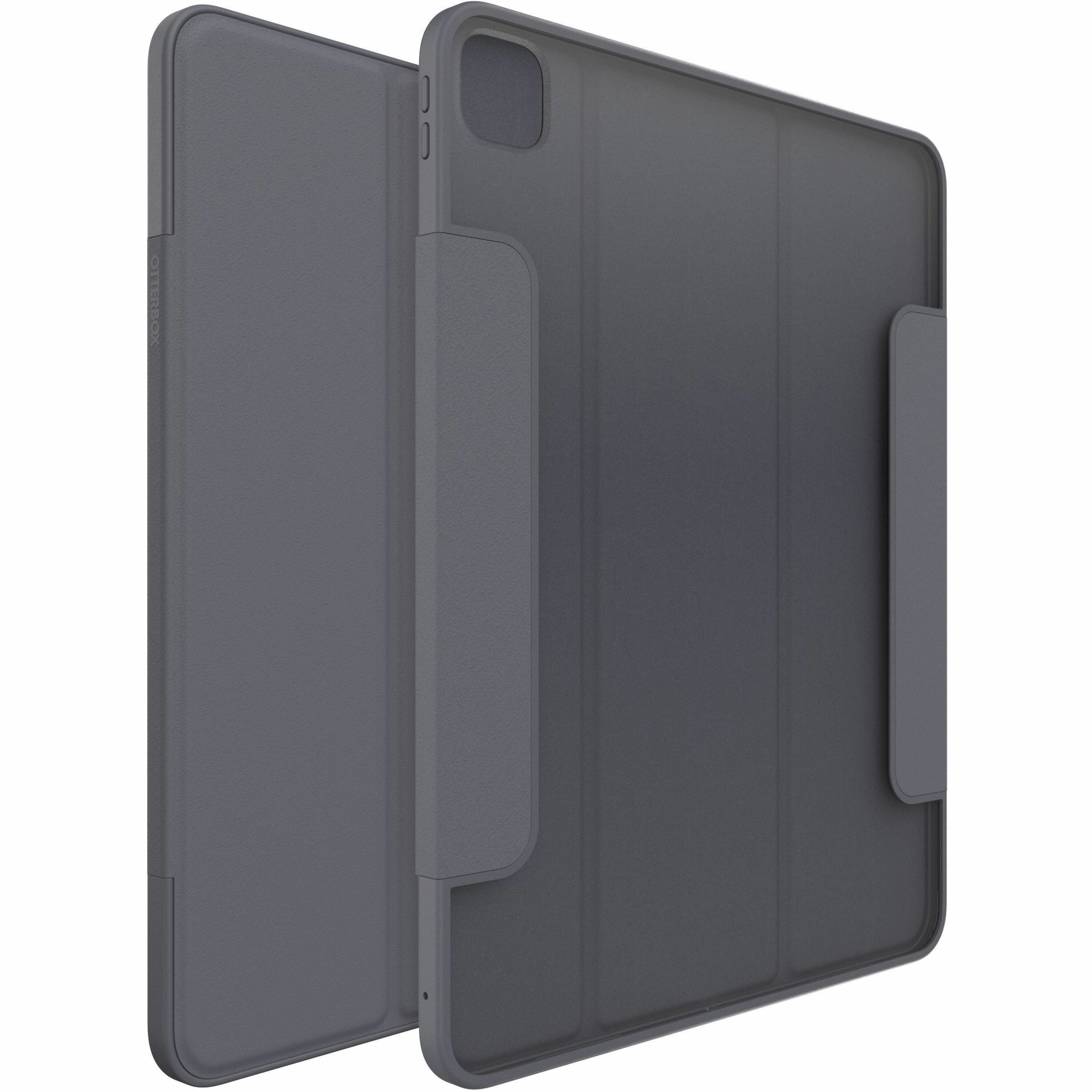 OtterBox Symmetry Series Folio Carrying Case (Folio) for 13" Apple iPad Pro 13 (2024) Tablet - Thunderstorm (Clear/Dark Gray) - 77-95261