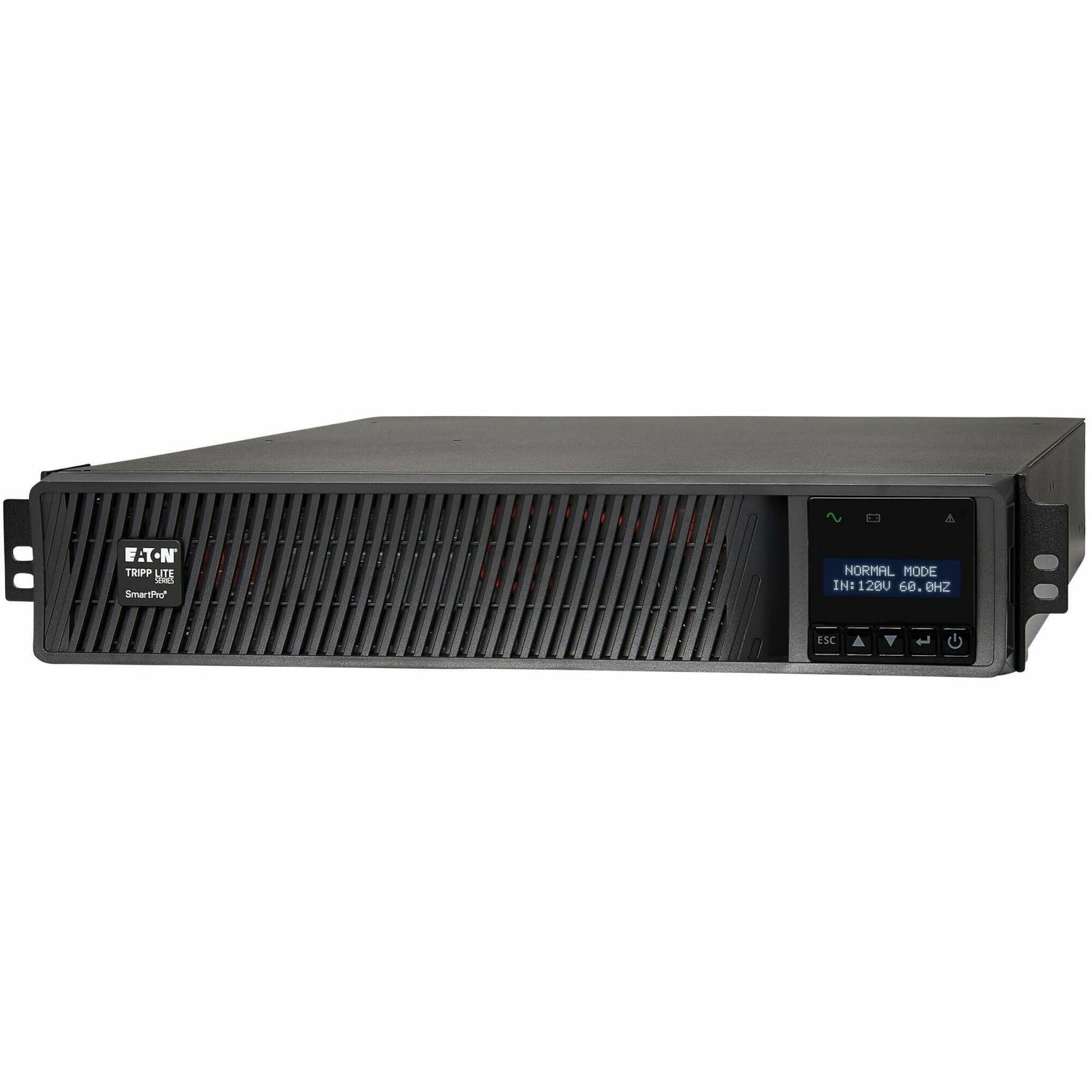 Eaton Tripp Lite Series SmartPro 1440VA 1440W 120V Line-Interactive Sine Wave UPS - 8 Outlets, Extended Run, Network Card Option, LCD, USB, DB9, 2U Rack/Tower, TAA - SMART1500RXLTAA