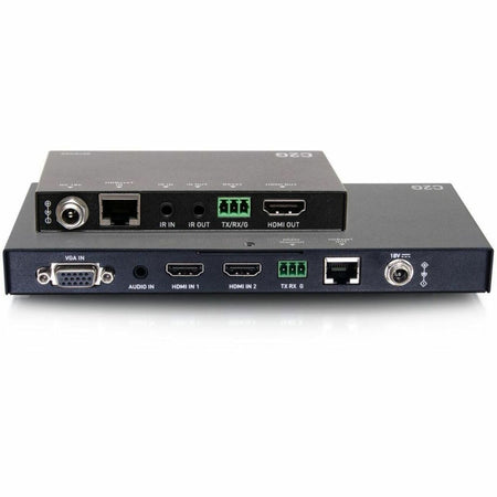 C2G Dual 4K HDMI&reg; HDBaseT + VGA, 3.5mm, and RS232 over Cat Switching Extender Box Transmitter to Ultra-Slim Box Receiver - 4K 60Hz - C2G30027