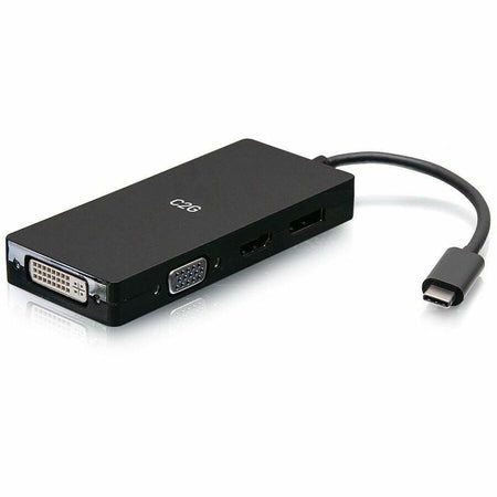 C2G USB-C&reg; Multiport Adapter, 4-in-1 Video Adapter with HDMI&reg;, DisplayPort™, DVI, and VGA - 4K 60Hz - C2G54454
