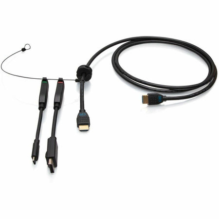 C2G 6ft (1.8m) 4K HDMI&reg; Premium Cable and Universal Dongle Adapter Ring with Color Coded DisplayPort™ and USB-C&reg; (without Pull Tab) - C2G4200587