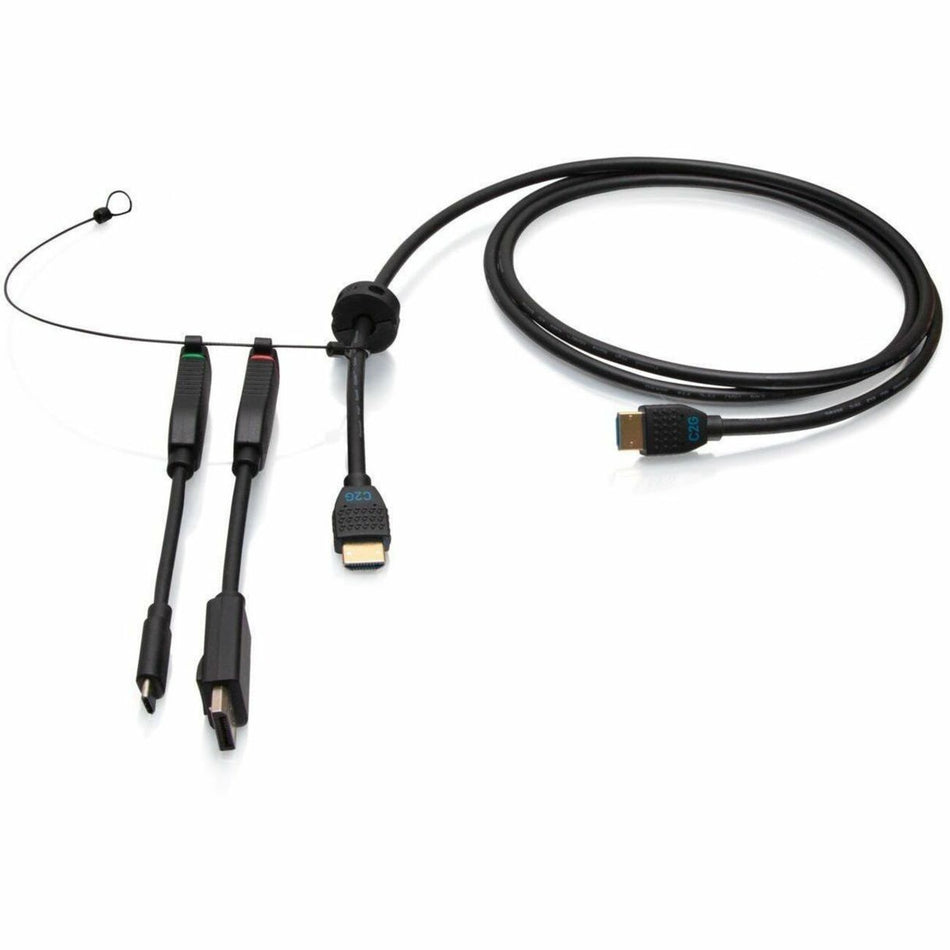 C2G 6ft (1.8m) 4K HDMI&reg; Premium Cable and Universal Dongle Adapter Ring with Color Coded DisplayPort™ and USB-C&reg; (without Pull Tab) - C2G4200587