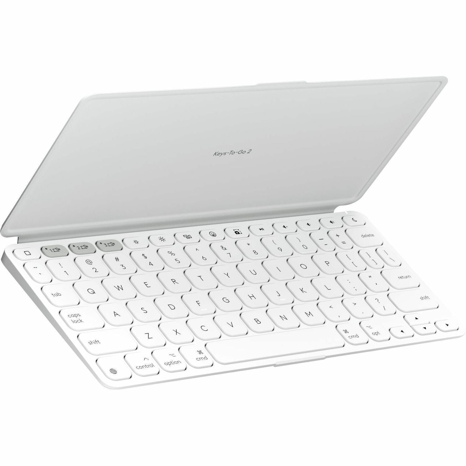 Logitech Keys-To-Go 2 Portable Wireless iPad Keyboard With Built-in Cover, Slim and Compact Wireless Keyboard for iPad, iPhone, Mac, and Apple TV, Easily Switch Between Devices (Pale Grey) - 920-012922