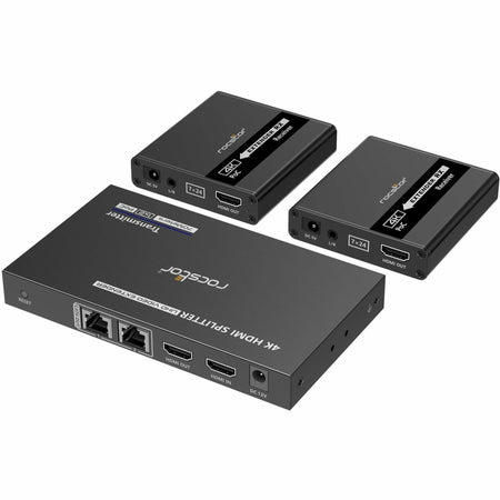 Rocstor TrueReach Splitter with Power over Network Cable 4K/1080p 1x2 HDMI - Y10G014-B1