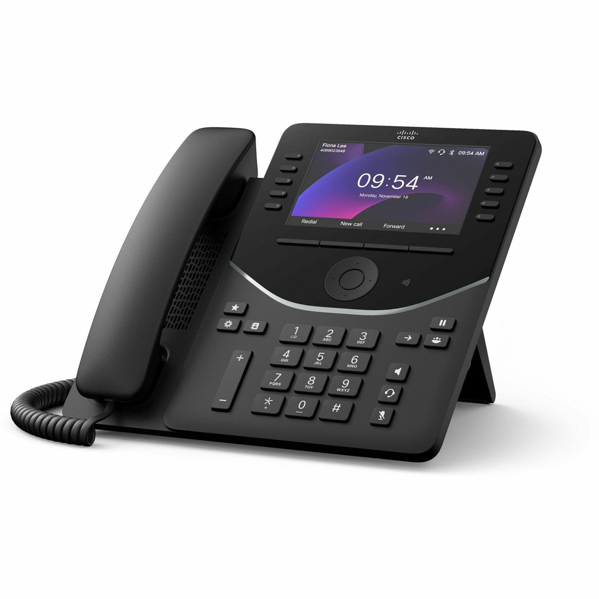 Cisco 9861 IP Phone - Corded - Corded/Cordless - Bluetooth, Wi-Fi - Desktop, Wall Mountable - Carbon Black - DP-9861-K9=