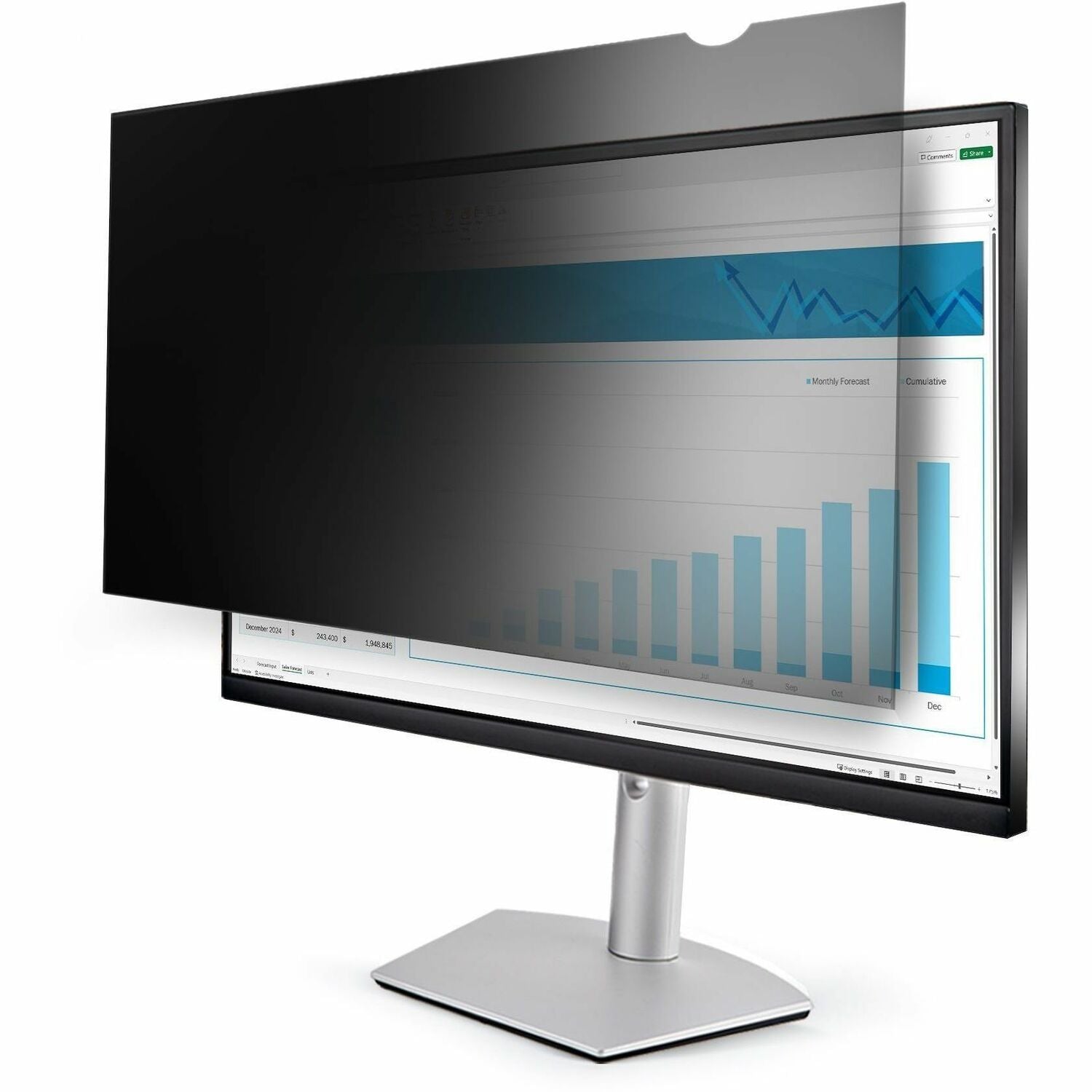 StarTech.com 25-inch 16:9 Computer Monitor Privacy Screen, Anti-Glare Privacy Filter w/Blue Light Reduction, +/- 30&deg; View Security Shield - 2569-PRIVACY-SCREEN