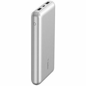 Belkin 15W 3-port USB Power Bank - 20K mAh - 2xUSB-A (12W), 1xUSB-C (15W) - Portable Charger - w/ USB-A to USB-C Cable - Silver - BPB012BTSL