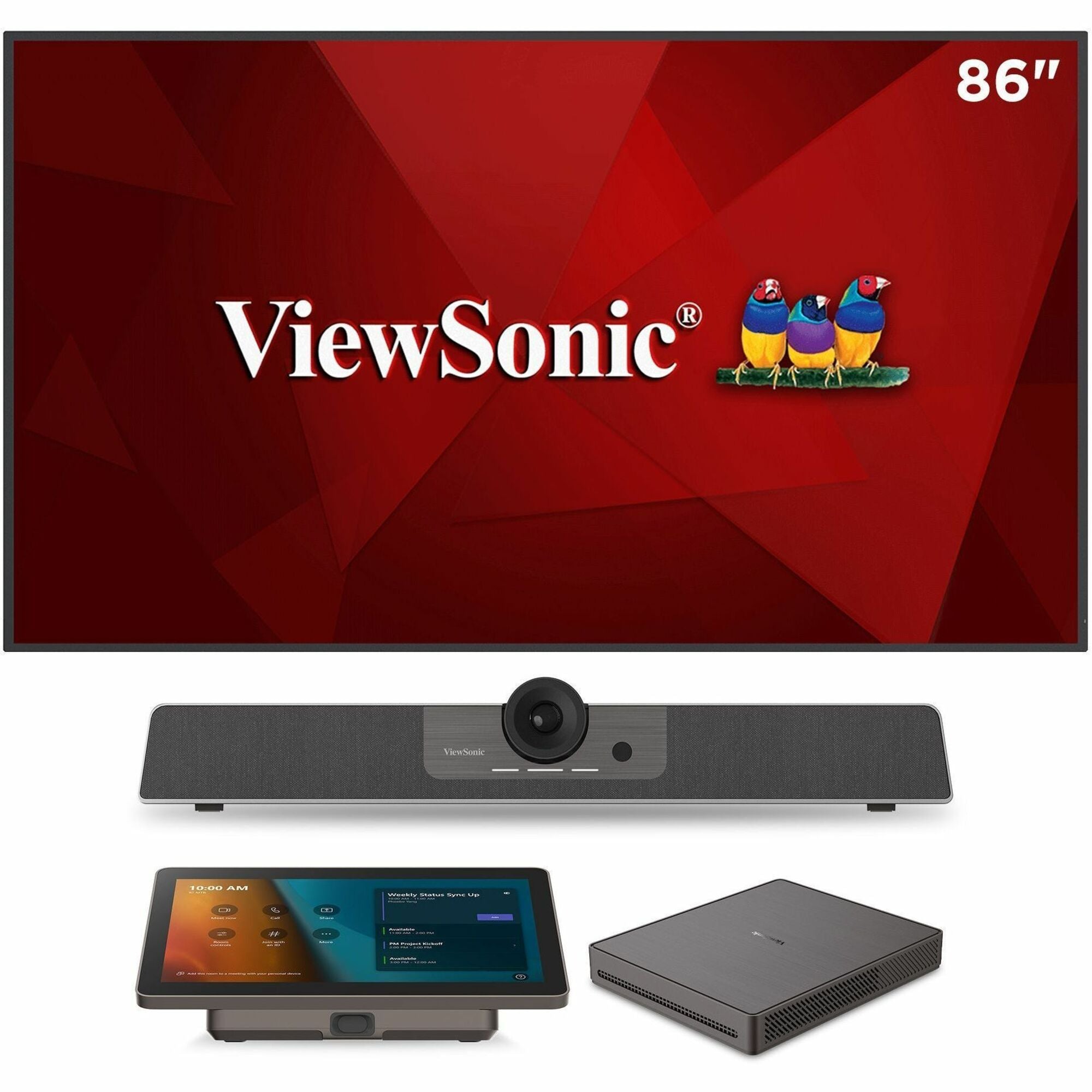 ViewSonic CDE8630-MTR - TeamJoin Microsoft Teams Room Bundle 86 Inch 4K Display, Mini-PC, 10.1 Inch Touch Console - CDE8630-MTR