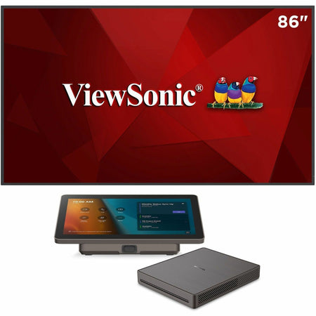 ViewSonic CDE8630-MTRC - TeamJoin Microsoft Teams Room Bundle 86 Inch 4K Display, Mini-PC, 10.1 Inch Touch Console, Video Bar System - CDE8630-MTRC