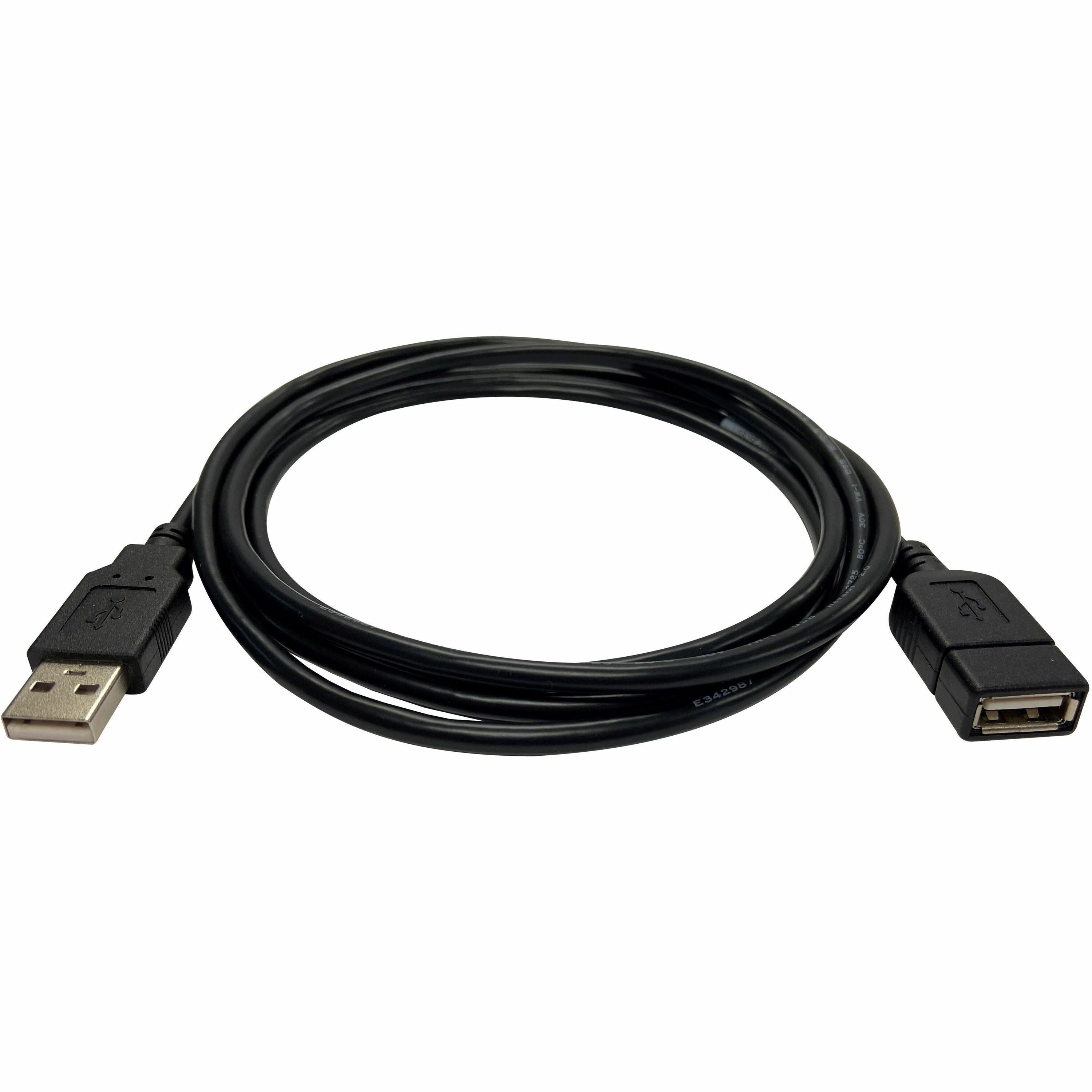 Black Box USB 2.0 Extension Cable - Type-A, Male/Female, Black - USB05E-0010-R2