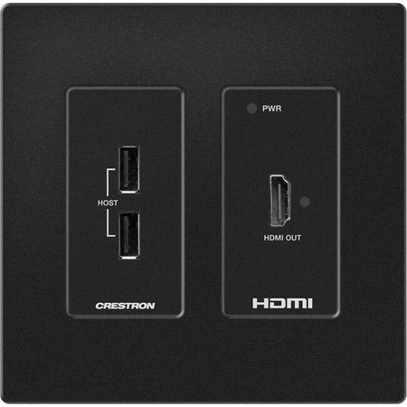 Crestron DM Lite 4K60 4:4:4 Receiver for HDMI&reg; and USB 2.0 Signal Extension over CATx Cable, Wall Plate, Black - HD-RXU-4KZ-101-2G-B