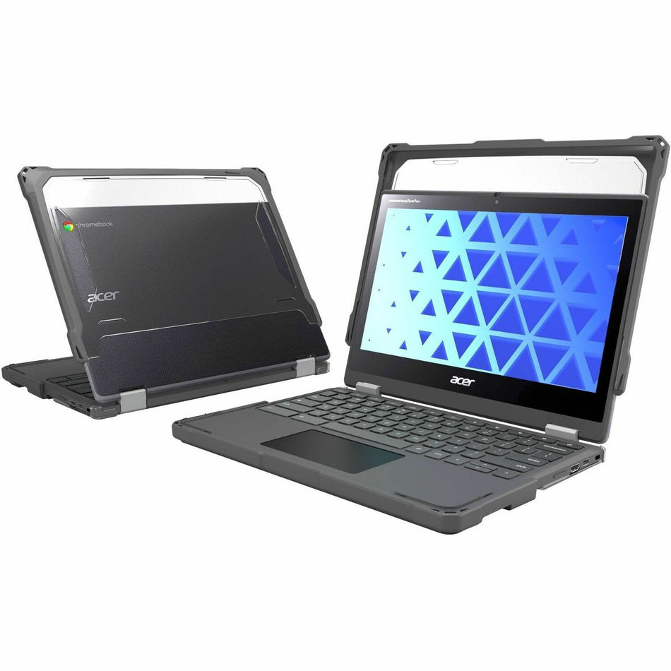 MAXCases Extreme Shell-F for Acer R756TN (Spin 511) & R753T/R753TN & R722T (Spin 311) Chromebook 11.6" (Gray/Clear) - ACESF3R756GRY