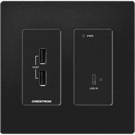 Crestron DM Lite 4K60 4:4:4 Transmitter for USB-C&reg; DisplayPort&trade; and USB 2.0 Signal Extension over CATx Cable, Wall Plate, Black - 6511930