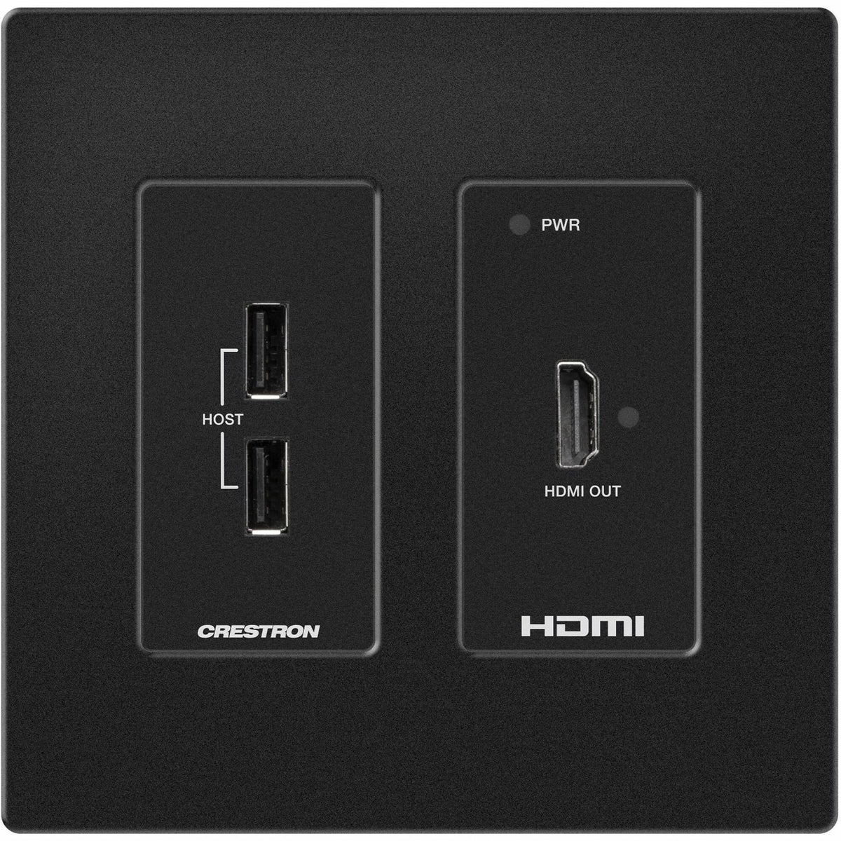 Crestron DM Lite 4K60 4:4:4 Receiver for HDMI and USB 2.0 Signal Extension over CATx Cable, Wall Plate, Black - 6511932