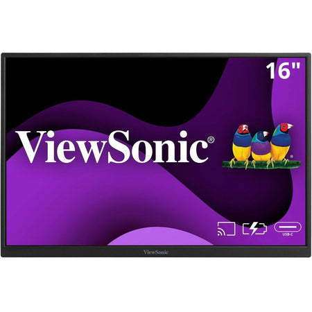 ViewSonic VG1656N 16 Inch 1200p IPS Wireless Portable Monitor with 2 Way Powered 60W USB C, Built-in 4000 mAh Battery and Stand with Smart Cover - VG1656N