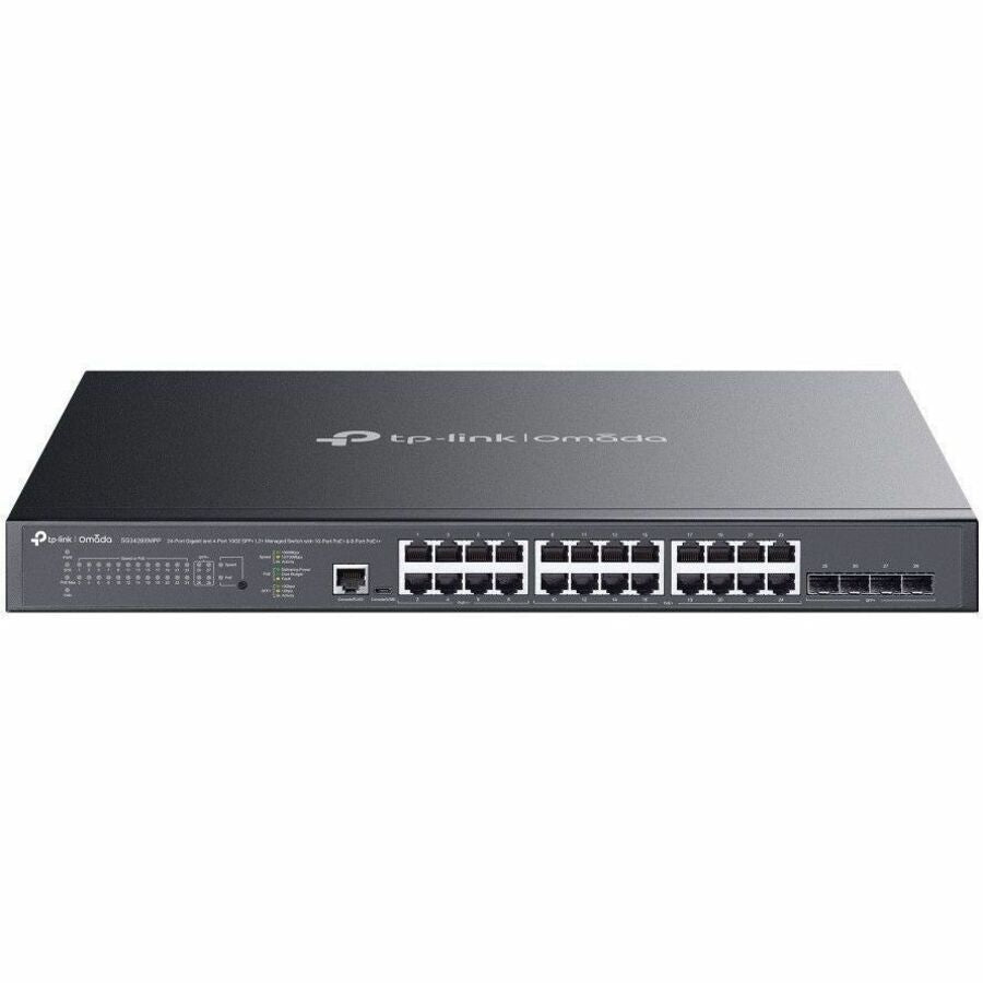 TP-Link 24-Port Gigabit and 4-Port 10GE SFP+ L2+ Managed Switch with 16-Port PoE+ & 8-Port PoE++ - SG3428XMPP