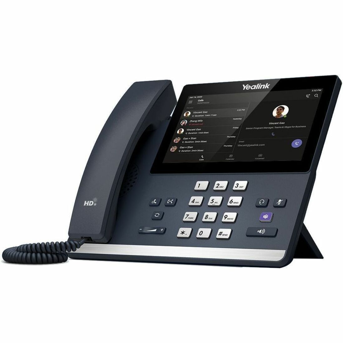 Yealink IP Phone - Corded - Bluetooth, Wi-Fi - Wall Mountable, Desktop - Classic Gray - YEA-MP56-TEAMS-E2