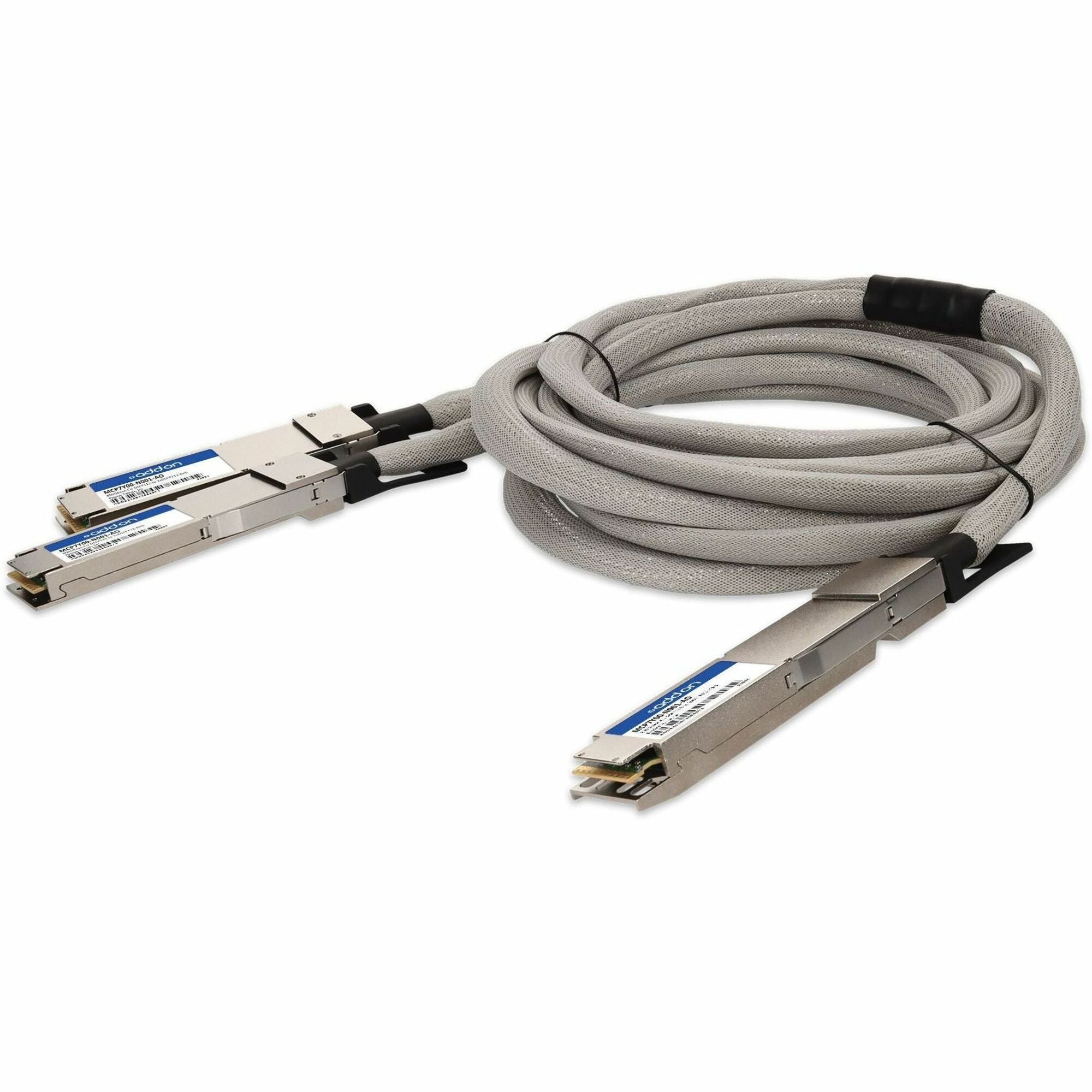 AddOn Mellanox&reg; MCP7Y00-N001 Compatible TAA 800GBase-CU OSFP112 to 2xOSFP112-RHS Direct Attach Cable (Passive Twinax, 1m, Infiniband) - MCP7Y00-N001-AO