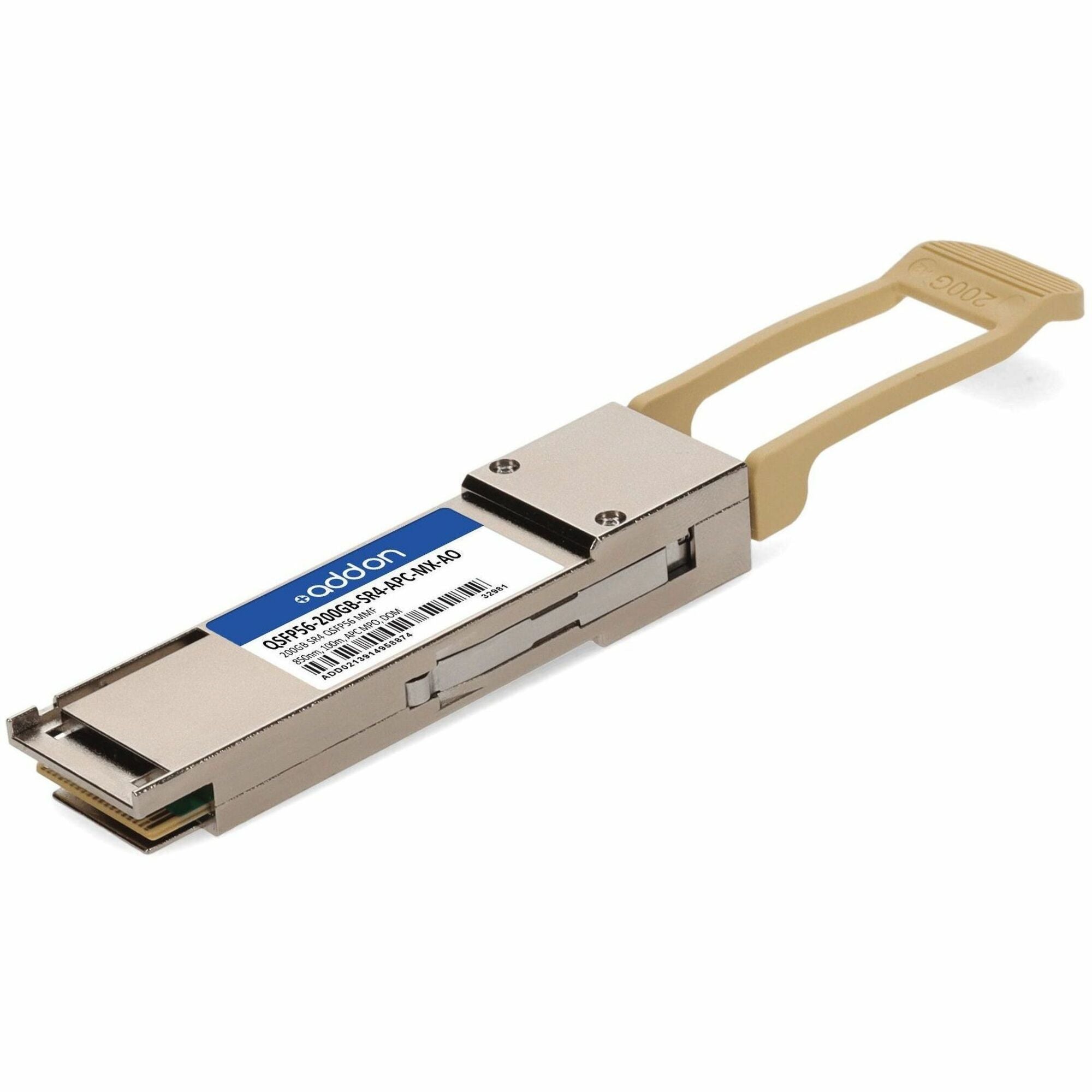 AddOn Mellanox Compatible TAA 200GBase-SR4 QSFP56 Transceiver (MMF, 850nm, 100m, APC MPO, DOM) - QSFP56-200GB-SR4-APC-MX-AO