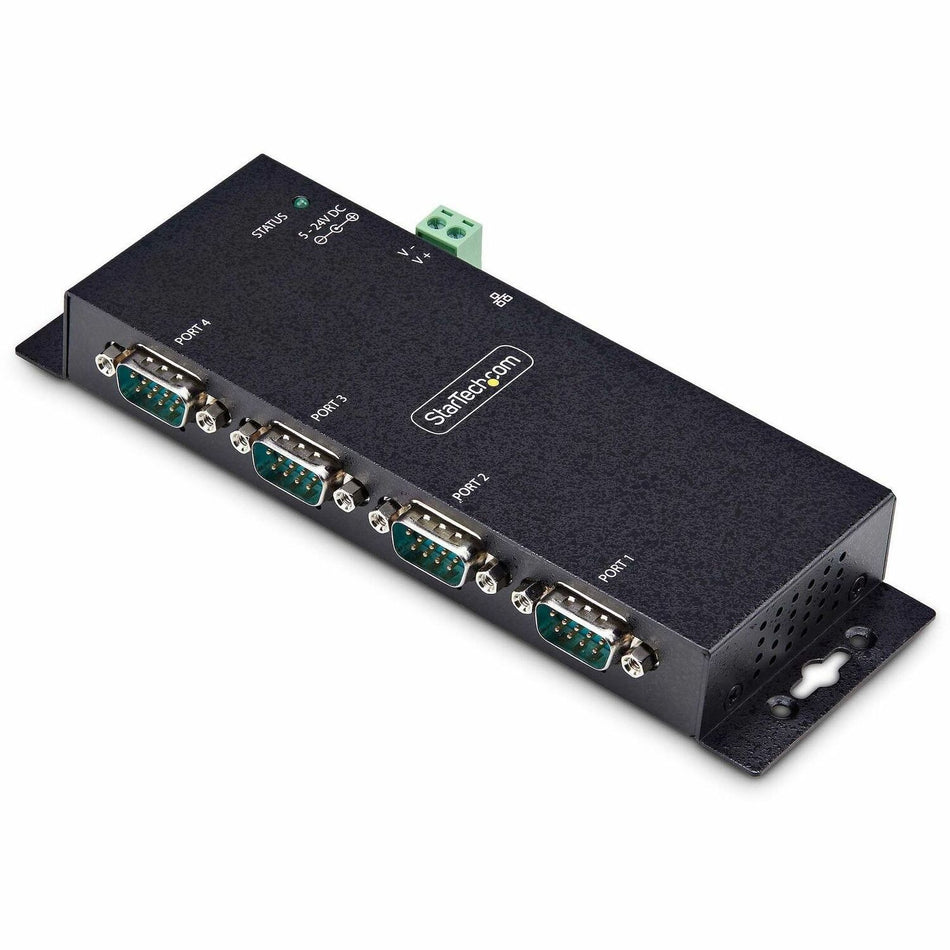 StarTech.com 4-Port Serial to Ethernet Adapter, IP Serial Device Server For Remote RS232 Devices, Wall/DIN Rail Mount, LAN To DB9 Converter - I43-SERIAL-ETHERNET