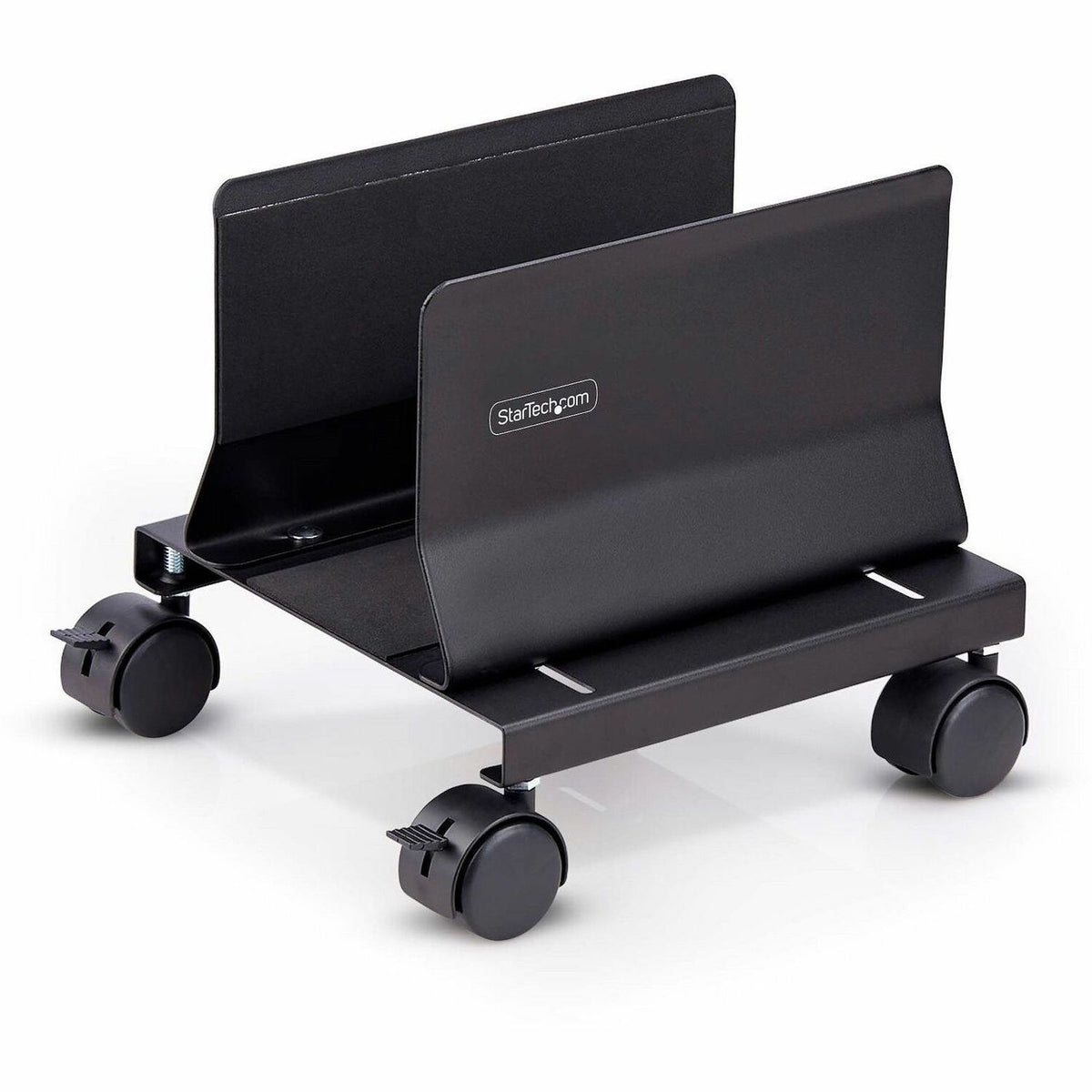 StarTech.com Computer Tower Cart, Rolling CPU Caddy on Wheels, Max 46.3lb/21kg, Adjustable PC Case Mount, Floor Stand Dolly, Steel, TAA - CPUMOBILESTND