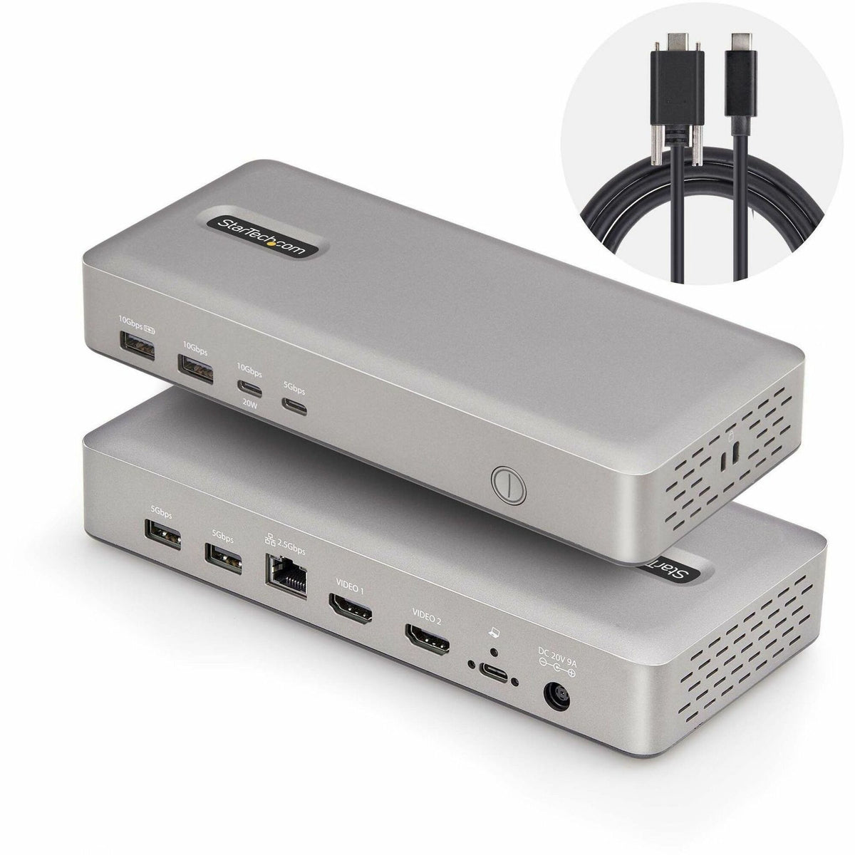 StarTech.com Dual-Monitor USB4 Docking Station, Dual 4K 120Hz or Single 8K 60Hz HDMI, 100W Laptop Charging, 2.5GbE, Driverless USB-C Dock - 155NA-USB4-DOCK