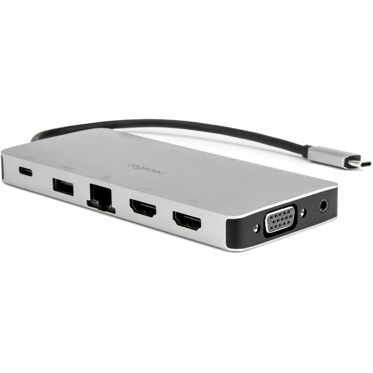 USB-C Portable Dock Multiport Adapter 100W PD 2x HDMI 1x VGA 4x USB-A SD/TF Gigabit RJ45 3.5mm Audio Port - Y10P035-S1