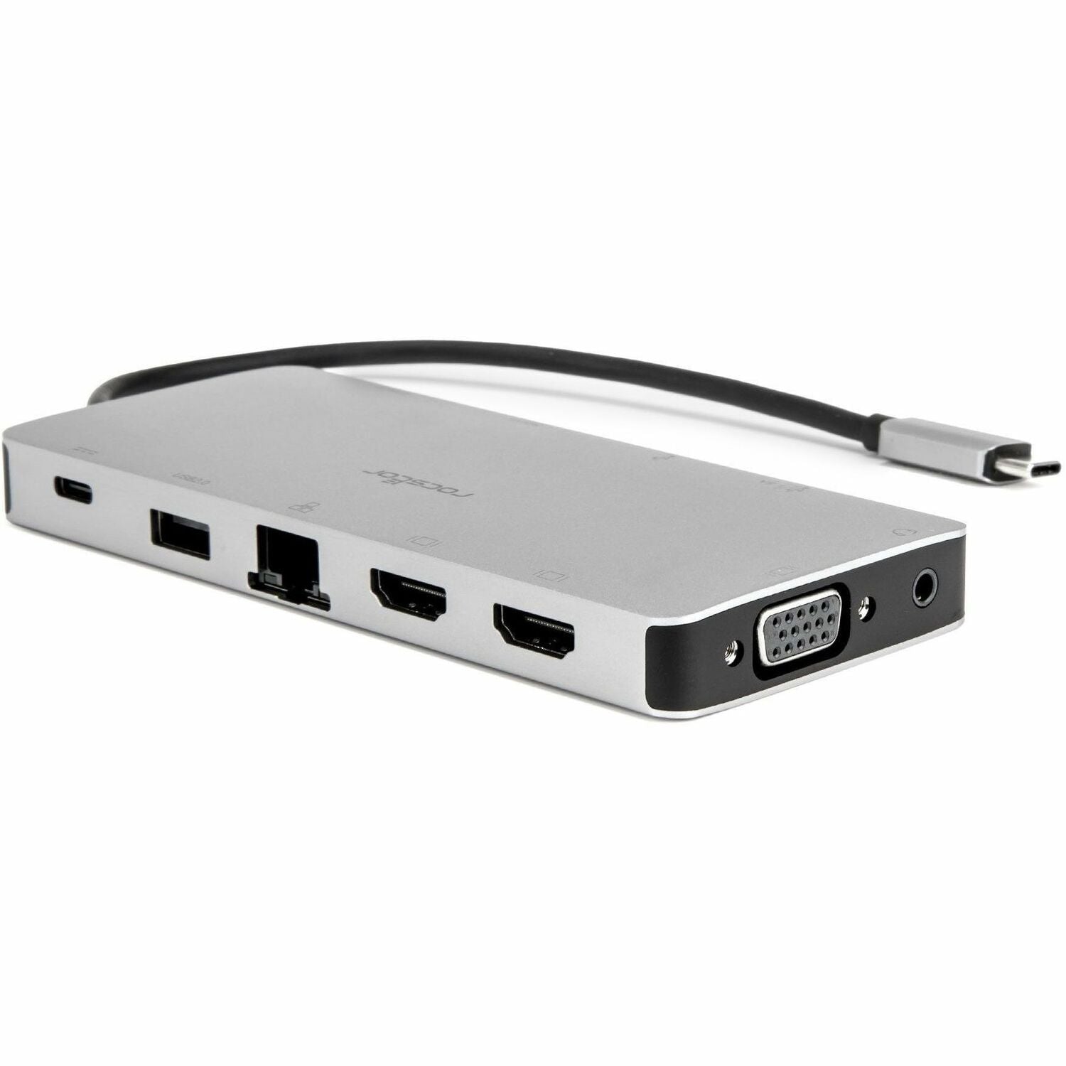 USB-C Portable Dock Multiport Adapter 100W PD 2x HDMI 1x VGA 4x USB-A SD/TF Gigabit RJ45 3.5mm Audio Port - Y10P035-S1