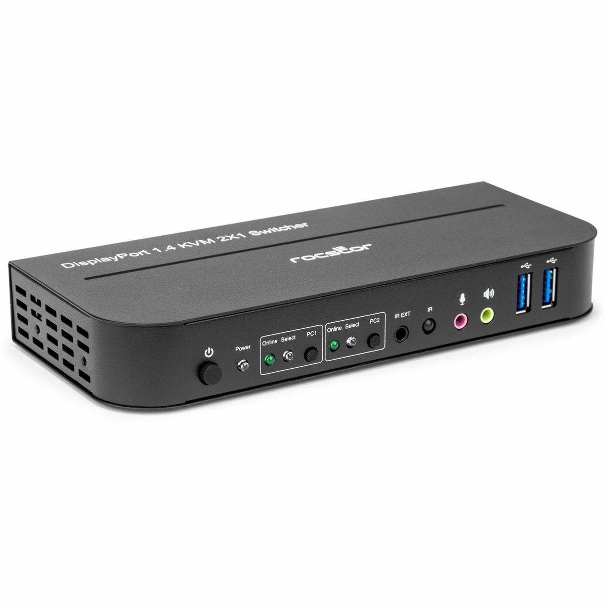 Rocstor Solid KVM SK05 DisplayPort 1.4 and USB 3.0 2×1 KVM Switch - Y10A326-B1