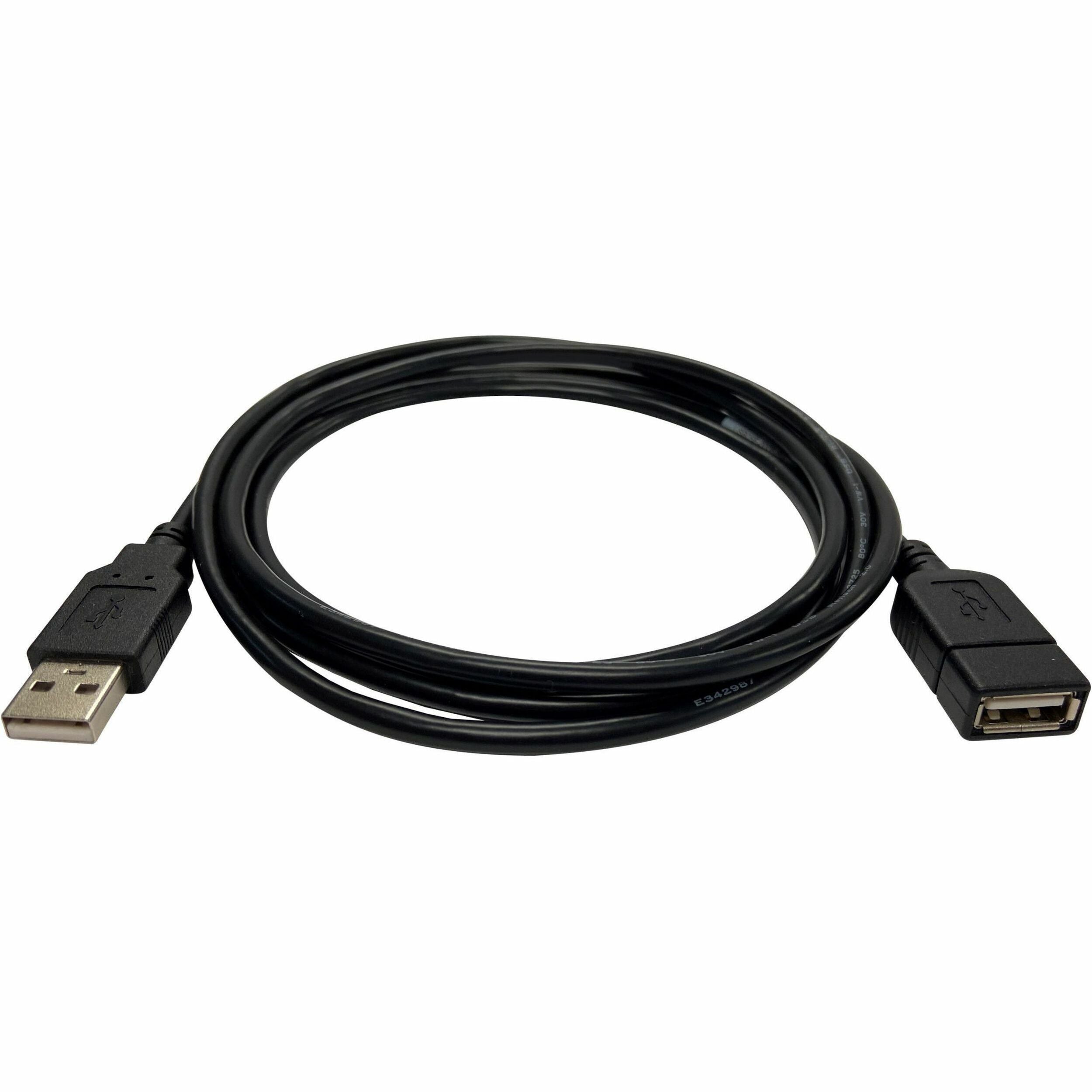 Black Box USB 2.0 Extension Cable - Type-A, Male/Female, Black, 3-ft. (0.9-m) - USB05E-0003-R2