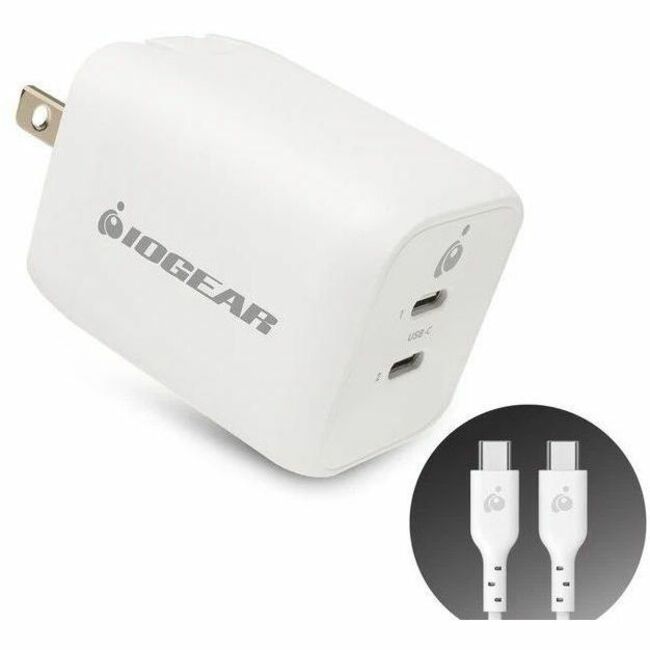 IOGEAR GearPower Dual USB-C 65W GaN Charger - GPAWC65W