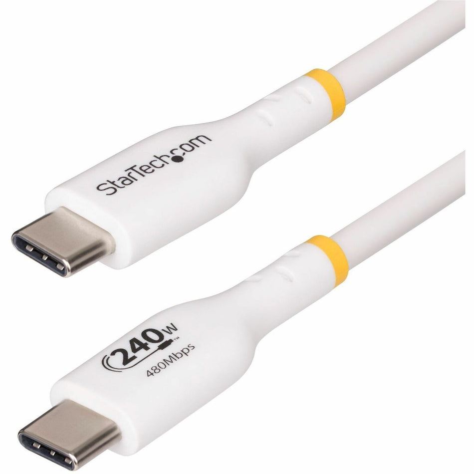 StarTech.com 13ft White USB-C Charging Cable, USB-IF Certified USB C Cable, 240W PD EPR, USB 2.0 Type-C Laptop Charger Cord, TPE Jacket - USB2EPR13FW