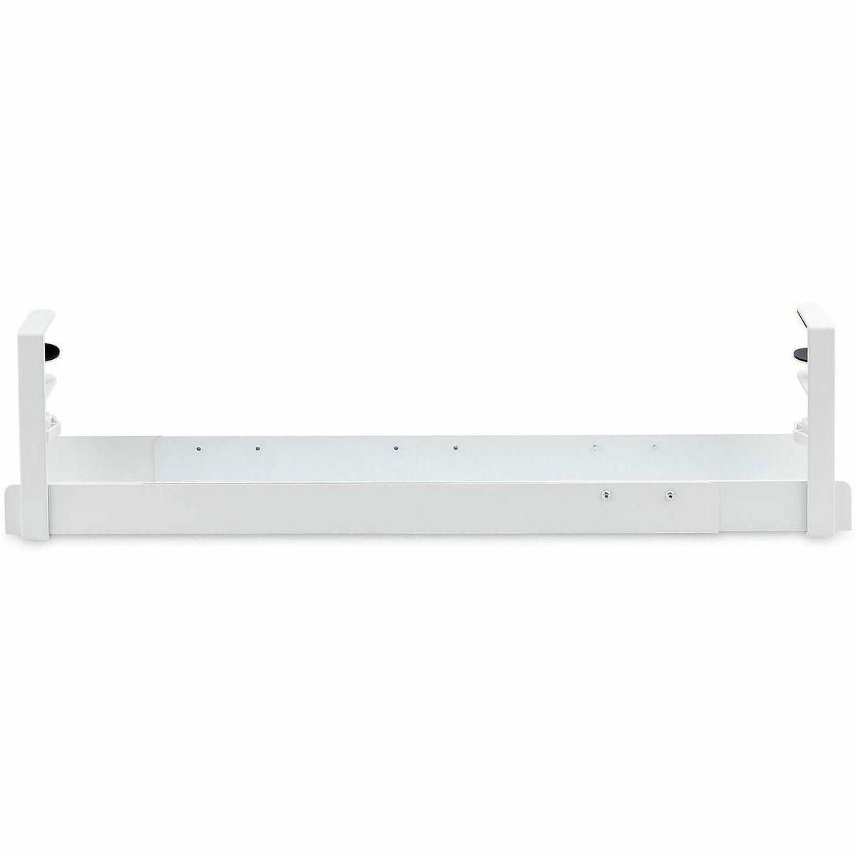 StarTech.com Under Desk Cable Management Tray, Length Adjustable, Clamp-On Installation, No Drilling Required, White - CALW-DESK-CABLE-TRAY