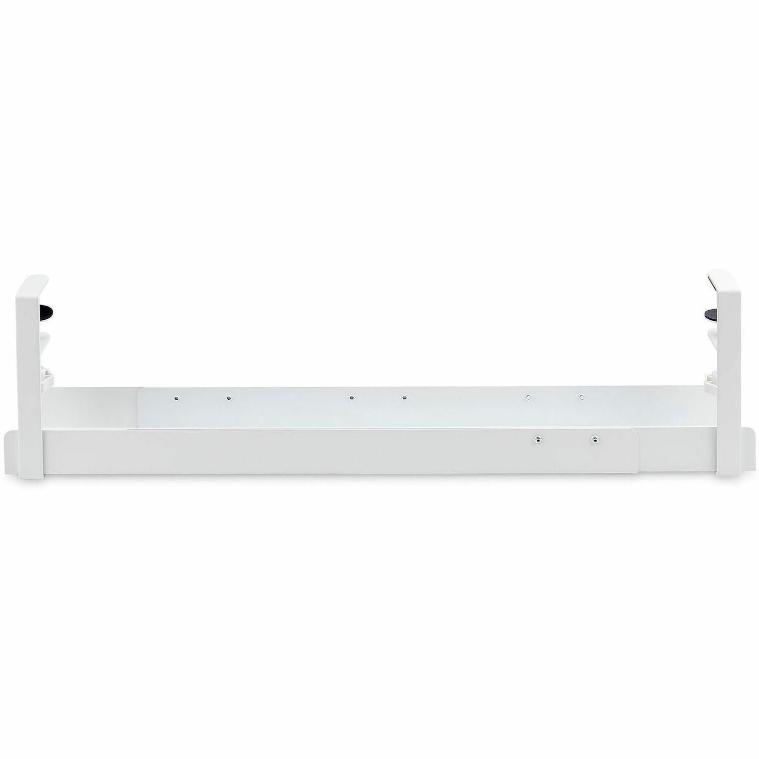 StarTech.com Under Desk Cable Management Tray, Length Adjustable, Clamp-On Installation, No Drilling Required, White - CALW-DESK-CABLE-TRAY