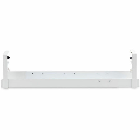 StarTech.com Under Desk Cable Management Tray, Length Adjustable, Clamp-On Installation, No Drilling Required, White - CALW-DESK-CABLE-TRAY