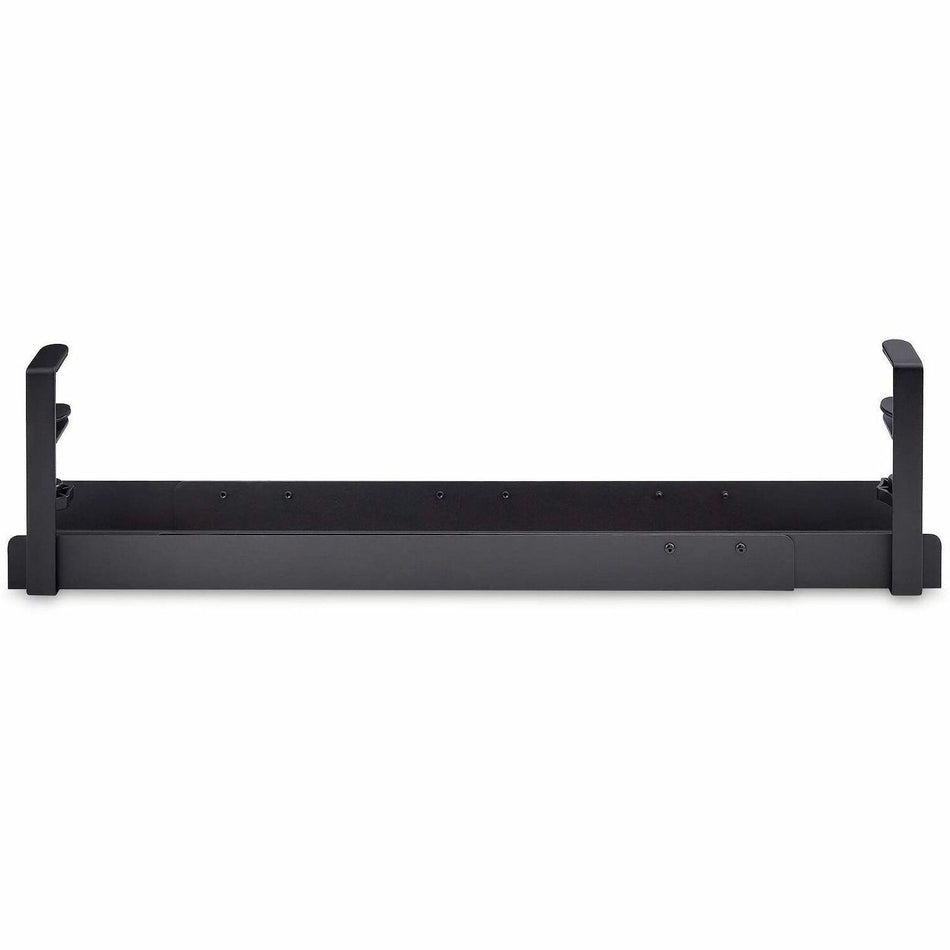 StarTech.com Under Desk Cable Management Tray, Length Adjustable, Clamp-On Installation, No Drilling Required, Black - CALB-DESK-CABLE-TRAY