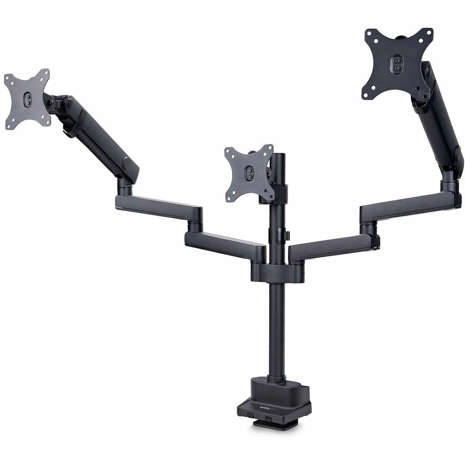 StarTech.com Triple Monitor Desk Mount For Up To Three 27in Screens, VESA 75x75/100x100, Tool-Less Arm Adjustments, C-Clamp/Grommet - 3MP2AG-MONITOR-ARM