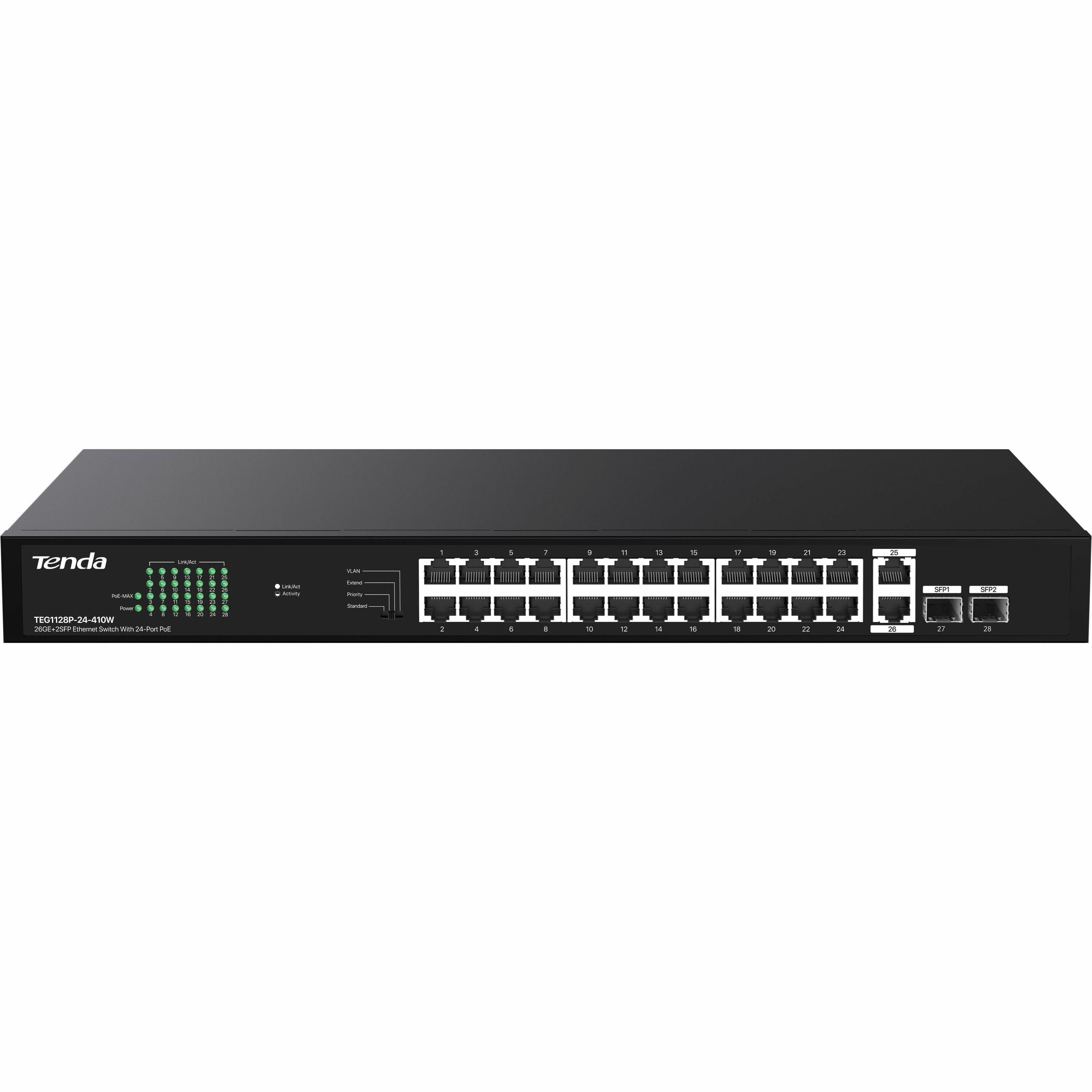 Tenda TEG1128P-24-410W Ethernet Switch - TEG1128P-24-410W