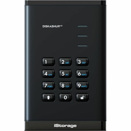 iStorage diskAshur3 4 TB Portable Hard Drive | Black | Incorporated Common Criteria EAL 5+ | PIN protected | AES 256-bit Full Disk Hardware Encryption | Dust/Water Resistant | TAA Compliant - IS-DA3-256-4000-B