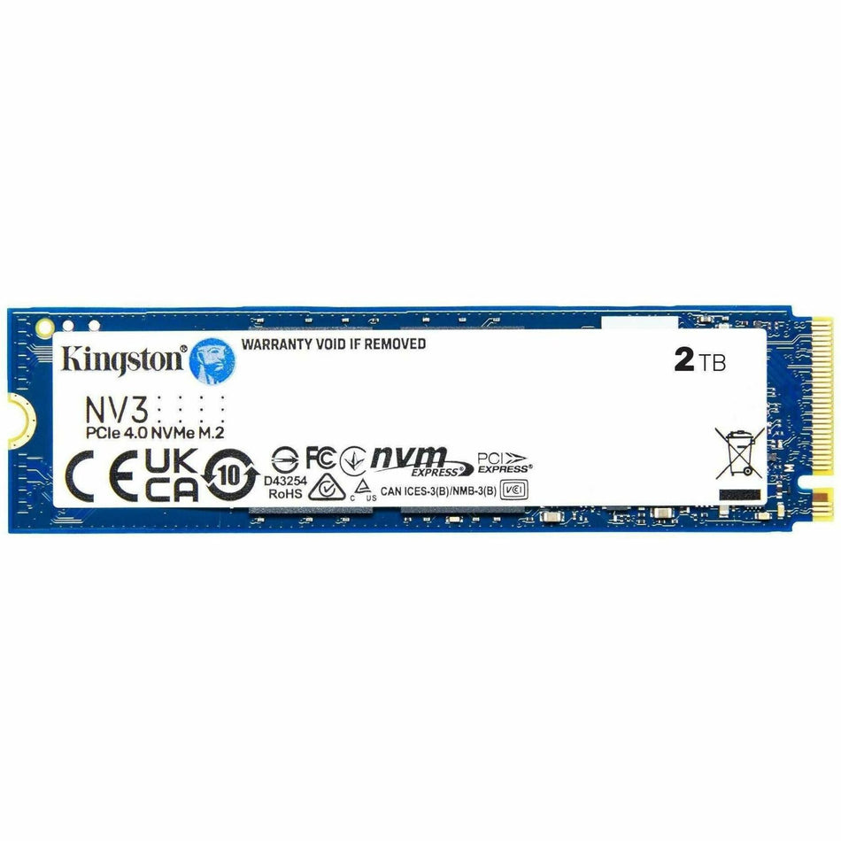 Kingston NV3 2 TB Solid State Drive - M.2 2280 Internal - PCI Express NVMe (PCI Express NVMe 4.0 x4) - SNV3S/2000G