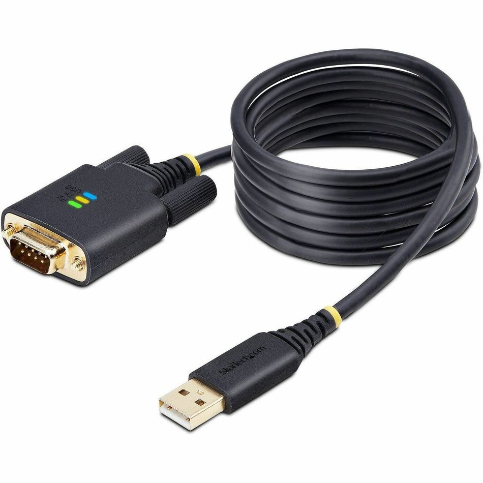 StarTech.com 6.6ft (2m) USB to Serial Adapter Cable, COM Retention, FTDI, DB9 RS232, Interchangeable DB9 Screws/Nuts, Windows/macOS/Linux - 1P6FFC-USB-SERIAL