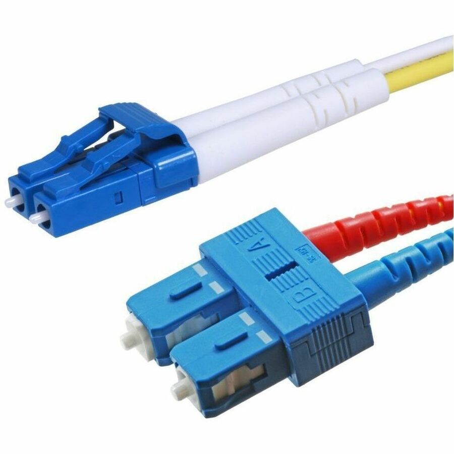 Monoprice Single-Mode Fiber Optic Cable - LC-SC UL 3mm 9/125 OFNR Duplex Yellow 3m - 46041