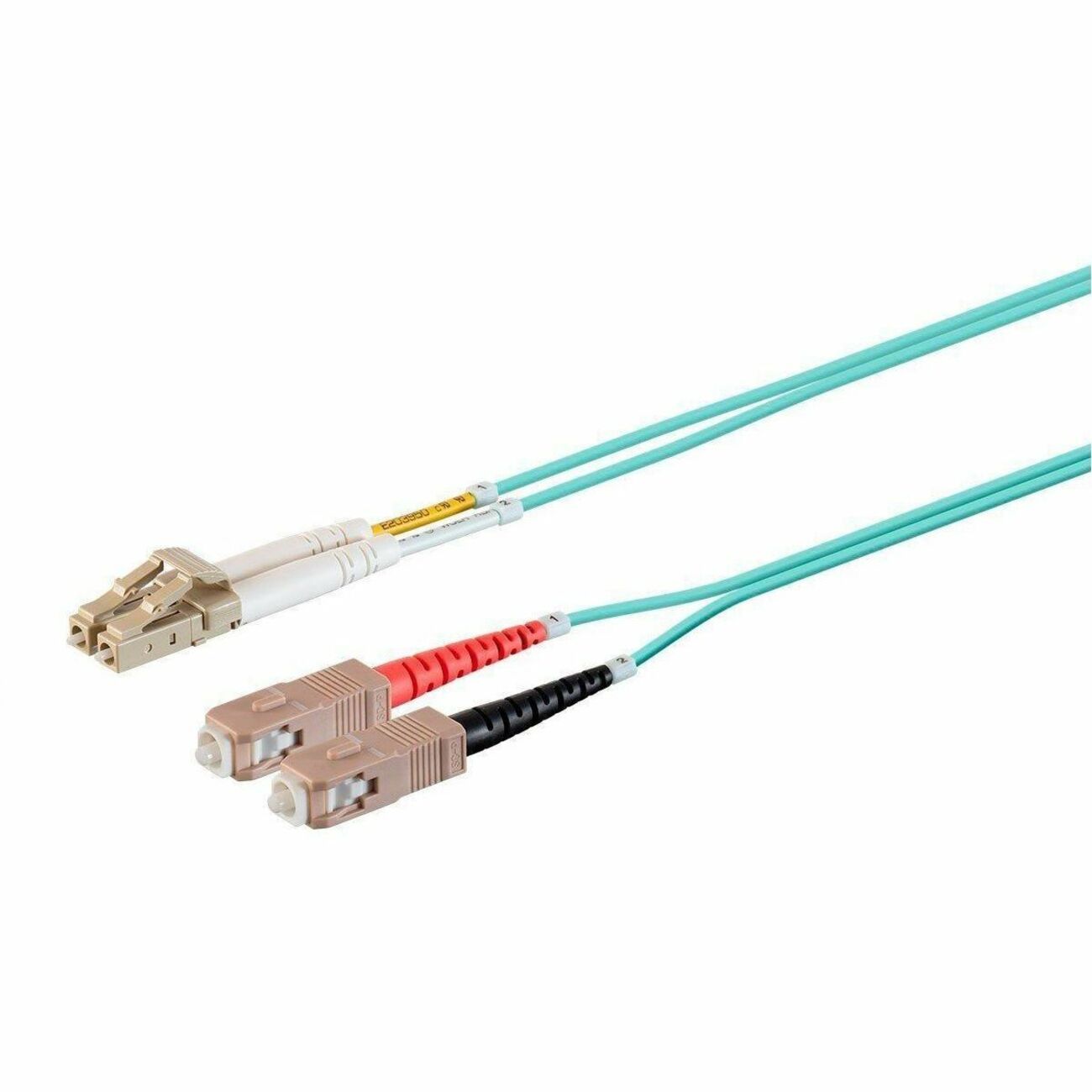 Monoprice Multi-Mode OM4 Fiber Optic Cable - LC-SC UL 50/125 OFNR Duplex Aqua 10m - 38421